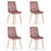 Set 4 scaune bucatarie/living, Artool, Libra, catifea roz, picioare metal natur, 45x54x86.5 cm