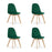 Set 4 scaune bucatarie/living, Artool, Bora, catifea verde, picioare lemn natur, 44.5x54x81.5 cm