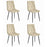 Set 4 scaune bucatarie/living, Artool, Libra, catifea bej, picioare metal negru, 44x40x88.5 cm