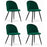 Set 4 scaune bucatarie/living, Artool, Bello, catifea verde, picioare metal negru, 46x42.5x76.5 cm