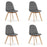 Set 4 scaune bucatarie/living, Artool, Bora, catifea gri inchis, picioare lemn natur, 44.5x54x81.5 cm