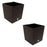 Set 2 ghivece de flori, Rato Low, imitatie ratan, patrate, 40x40x40.8 cm, maro, Prosperplast