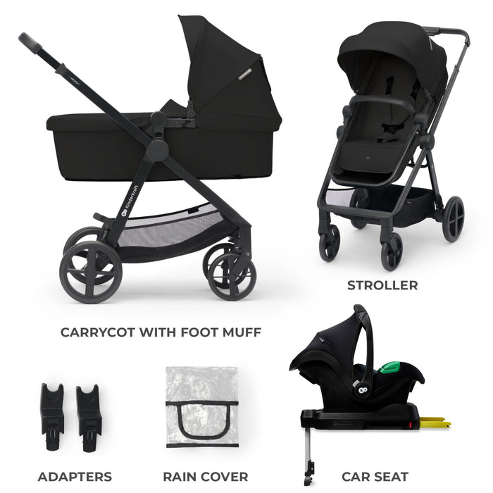 Cărucior Kinderkraft Newly, 4 in 1, Classic Black