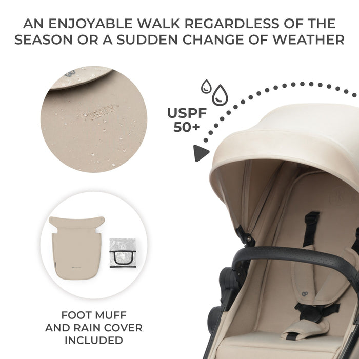 Cărucior Kinderkraft Newly, 4 in 1, Sand Beige