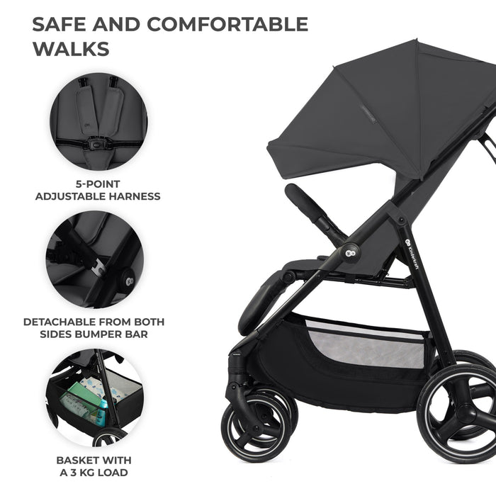 Cărucior Sport Kinderkraft Trig3 Granite Grey