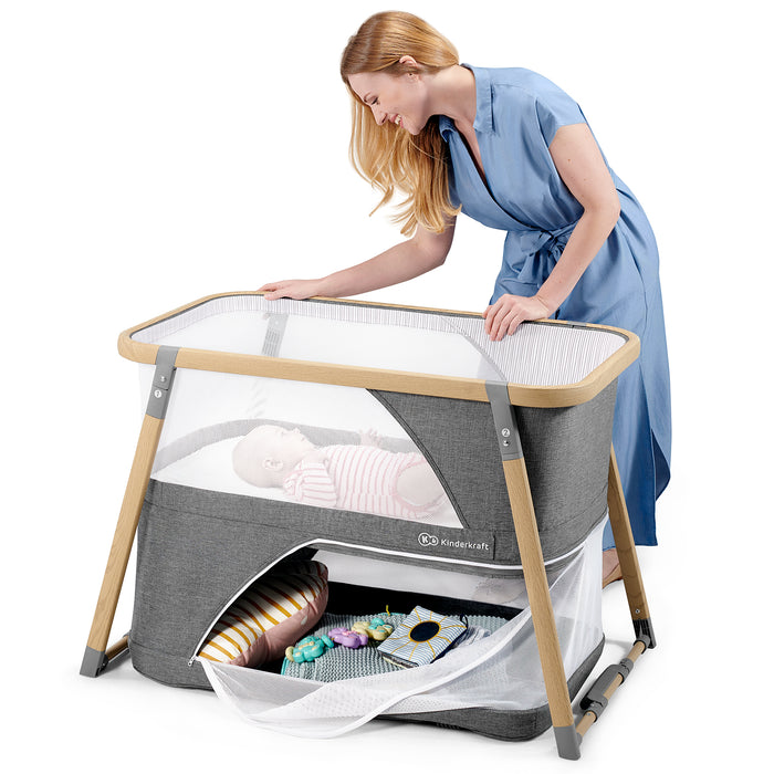 Pătuț Travel Kinderkraft Sofi, 4 in 1, Grey