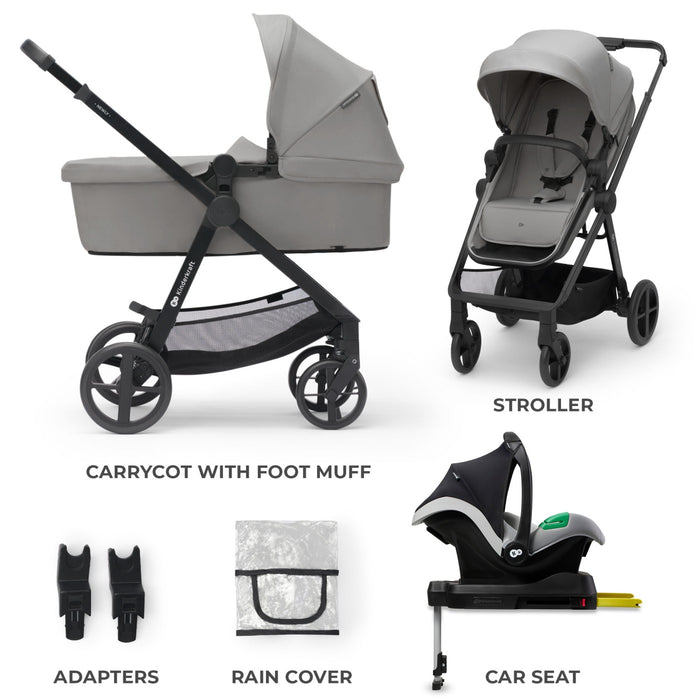 Cărucior Kinderkraft Newly, 4 in 1, Moonlight Grey