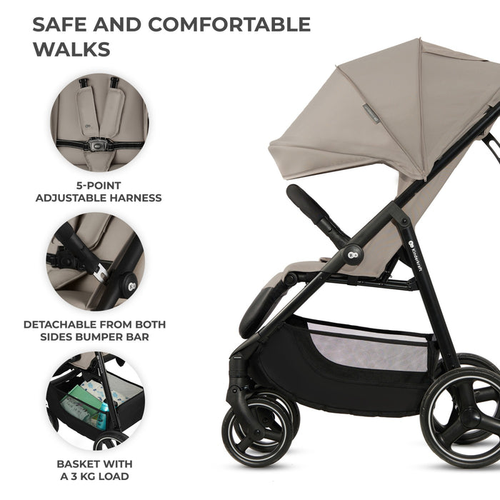 Cărucior Sport Kinderkraft Trig3 Stone Beige