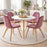 Set 4 scaune bucatarie/living, Artool, Bora, catifea roz inchis, picioare lemn natur, 44.5x54x81.5 cm