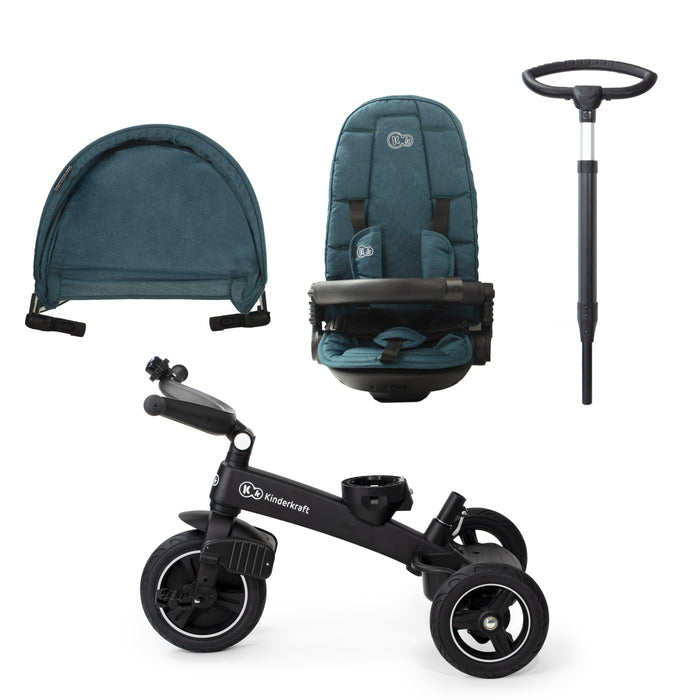 Tricicletă Kinderkraft Easytwist, Midnight Green