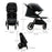 Cărucior Sport, Ultra Compact, Kinderkraft Mitzy, 0-22 kg, Black Ink