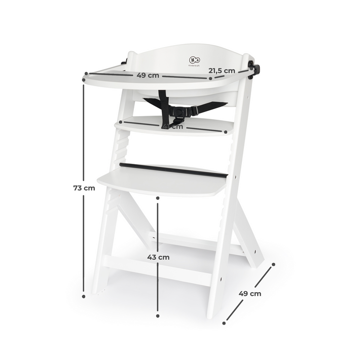 Scaun de Masă Kinderkraft Enock, 3 in 1, Full White