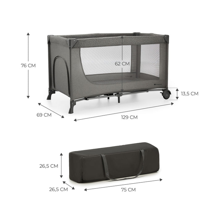 Pătuț Travel Kinderkraft Joy2, fără Accesorii, Dark Grey