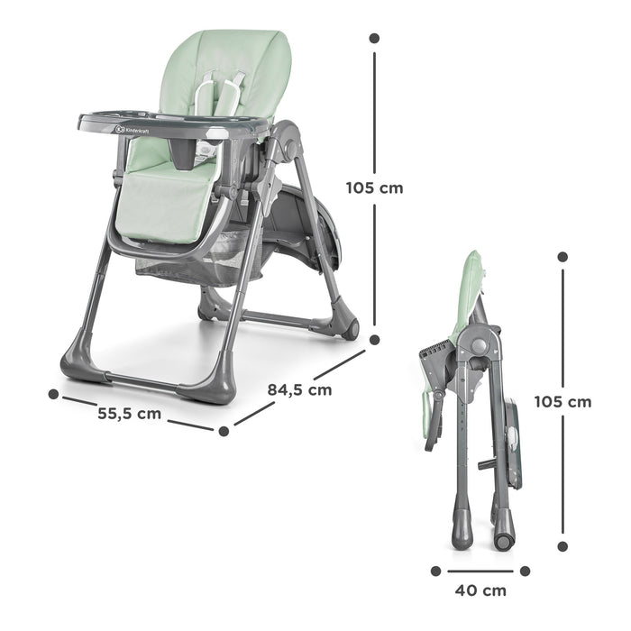 Scaun de Masă Kinderkraft Tastee, Pliabil, Olive