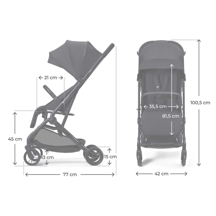 Cărucior Sport Kinderkraft Indy3, Coal Black