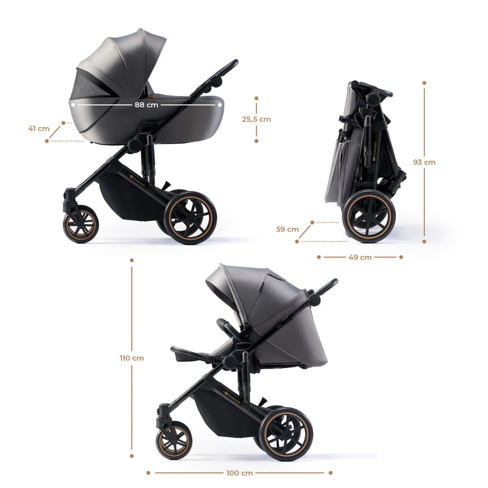 Cărucior 2 in 1 Kinderkraft Prime 2, Shadow Grey