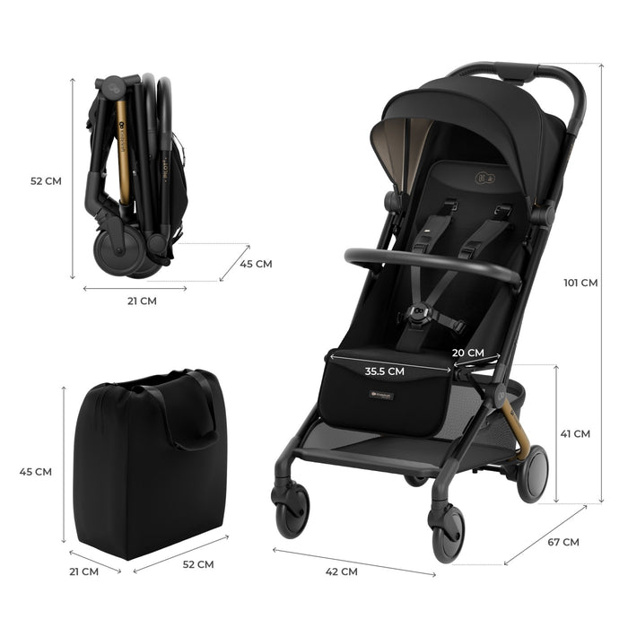 Cărucior Sport Kinderkraft Pilot 2, 0-22 kg, Midnight Black