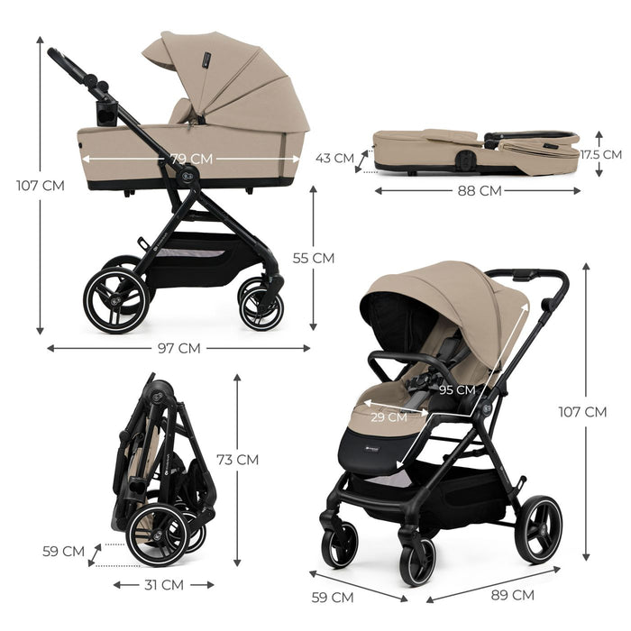 Cărucior Kinderkraft Yoxi 2In1, Sand Beige