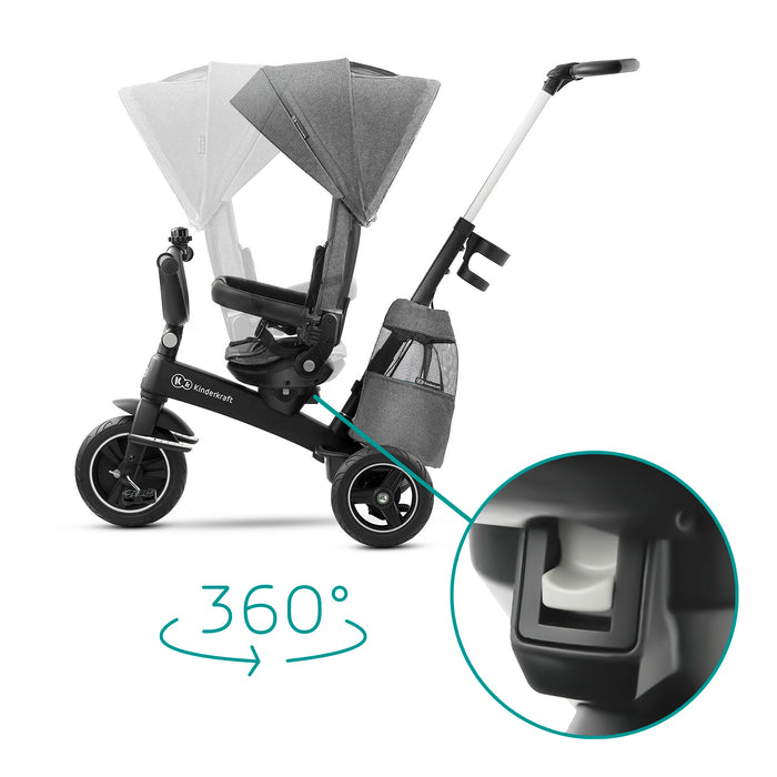 Tricicletă Kinderkraft Easytwist, Platinum Grey
