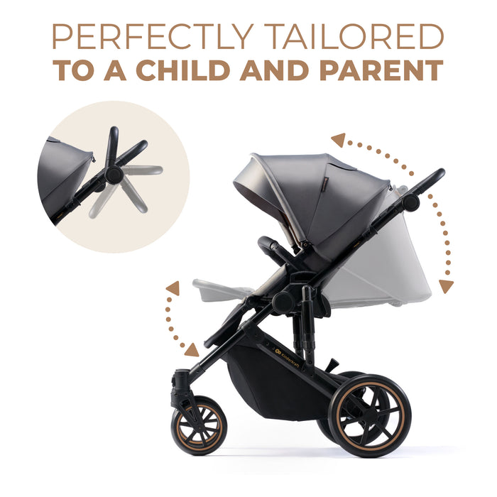 Cărucior 2 in 1 Kinderkraft Prime 2, Shadow Grey