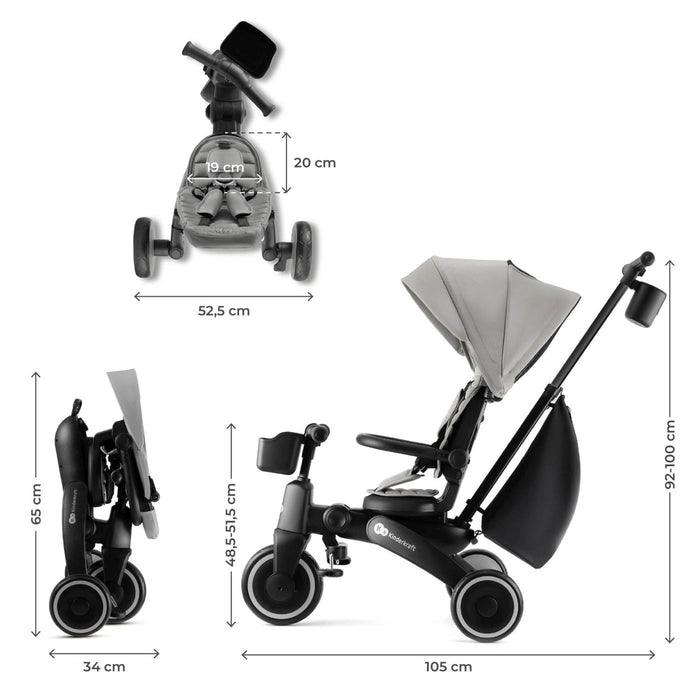 Tricicletă Kinderkraft Jazz 2, Grey