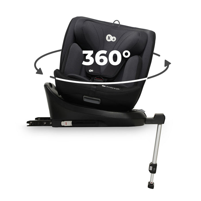 Scaun Auto I-Size, 40-150 cm, Kinderkraft I-360, Black