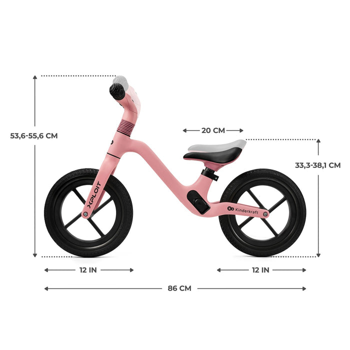 Bicicletă fără Pedale Kinderkraft Xploit, Bubblegum Pink