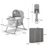 Pătuț Kinderkraft Lovi, 3 in 1, Grey