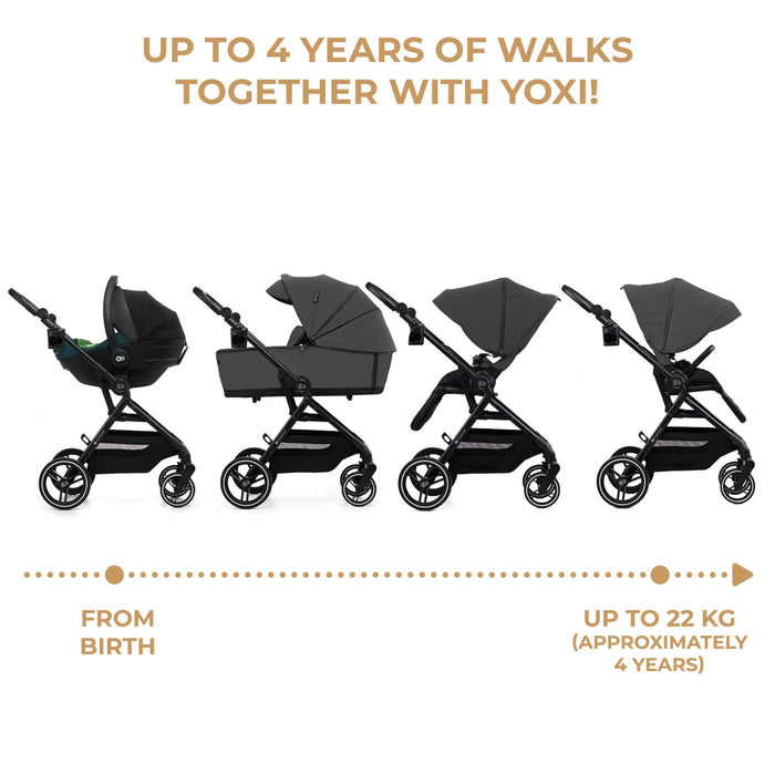 Cărucior Kinderkraft Yoxi 3In1 (Mink Pro) Moon Grey