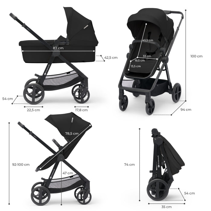 Cărucior Kinderkraft Newly, 4 in 1, Classic Black