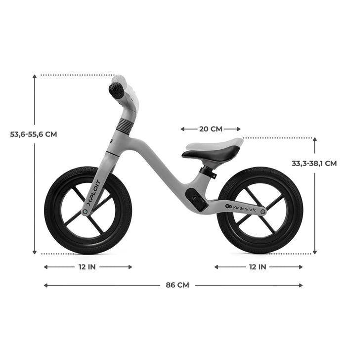 Bicicletă fără Pedale Kinderkraft Xploit, Moonsilver