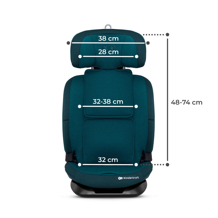Scaun Auto I-Size, 76-150 cm, Kinderkraft Oneto 3, Isofix, Harbor Blue