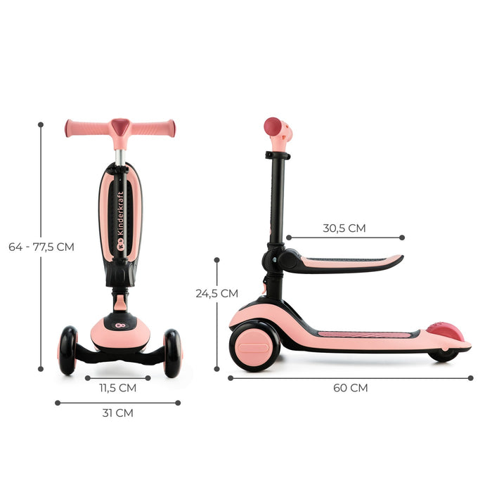 Trotinetă Kinderkraft Halley, Rosa Pink