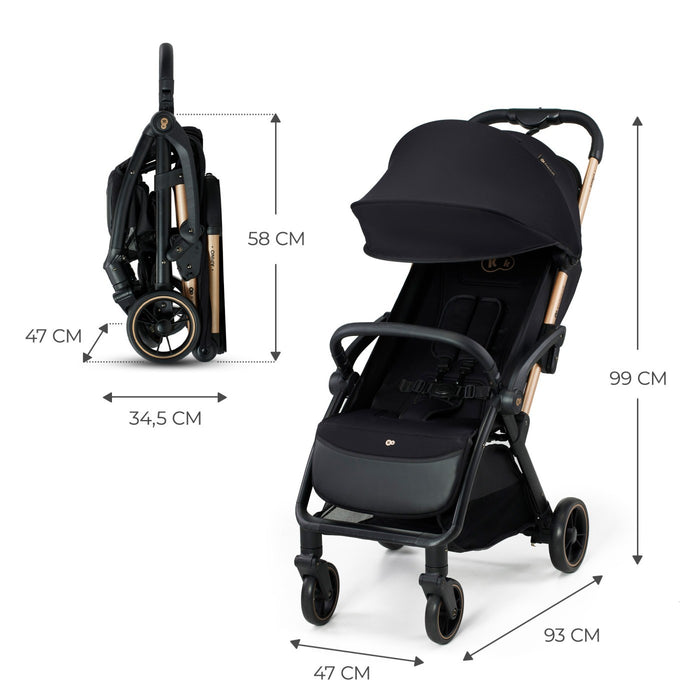 Cărucior Sport Kinderkraft Apino, 0-22 kg, Raven Black