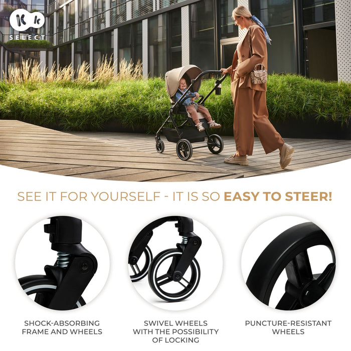 Cărucior Kinderkraft Yoxi 3In1 (Mink Pro) Bej Nisip