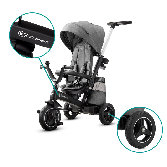 Tricicletă Kinderkraft Easytwist, Platinum Grey