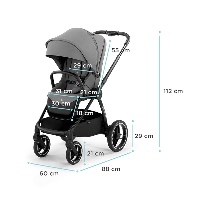 Cărucior Kinderkraft Nea, 2 in 1, Platinum Grey