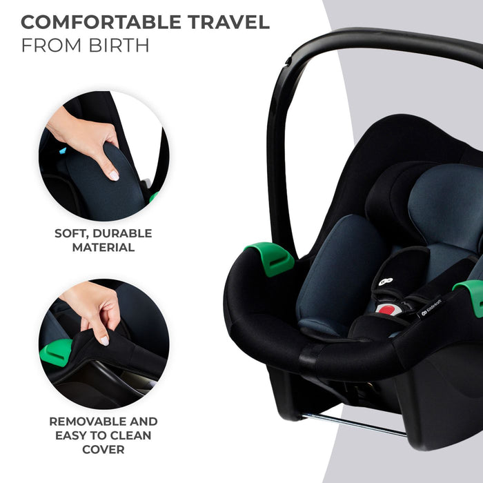 Scoică Auto Kinderkraft Mink Pro I-Size 40-75 cm + Bază Zestaw Black