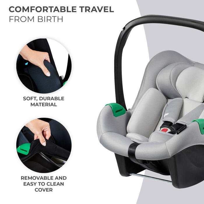 Scoică Auto Kinderkraft Mink Pro I-Size 40-75 cm + Bază Zestaw Grey