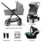 Cărucior Kinderkraft Newly, 3 in 1, Light Grey