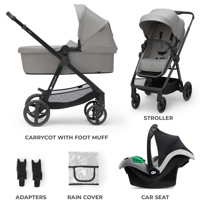 Cărucior Kinderkraft Newly, 3 in 1, Light Grey