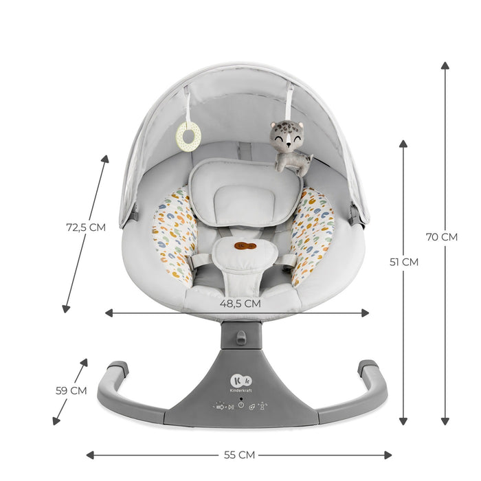 Leagăn Electric Kinderkraft Lumi 2, Light Grey