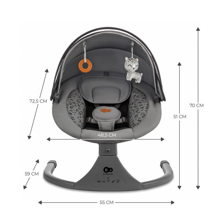 Leagăn Electric Kinderkraft Lumi 2, Dark Grey
