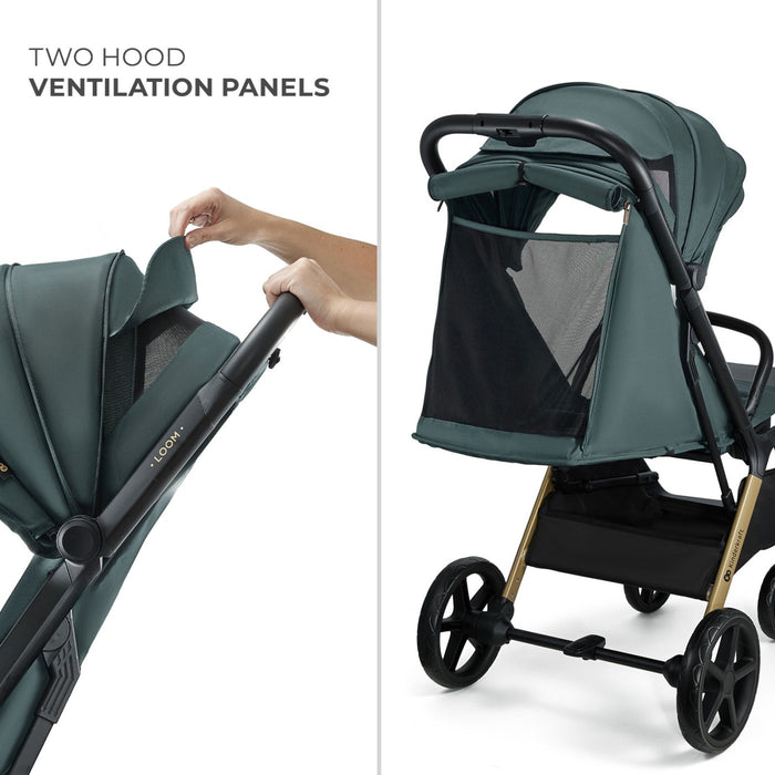 Cărucior Sport Kinderkraft Loom, 0-22 kg, Jade Green