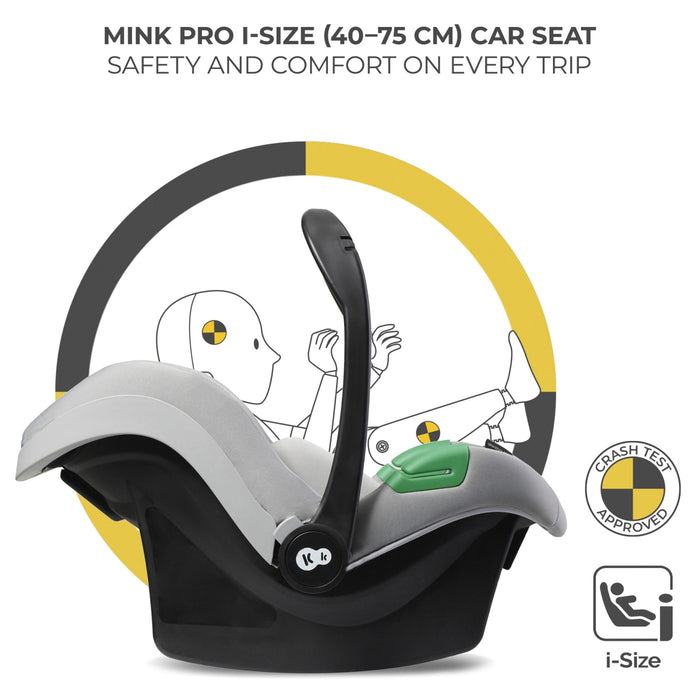 Cărucior Kinderkraft Yoxi 3In1 (Mink Pro) Moon Grey