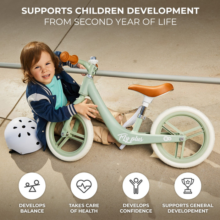 Bicicletă de Echilibru Kinderkraft Fly Plus, Baby Blue