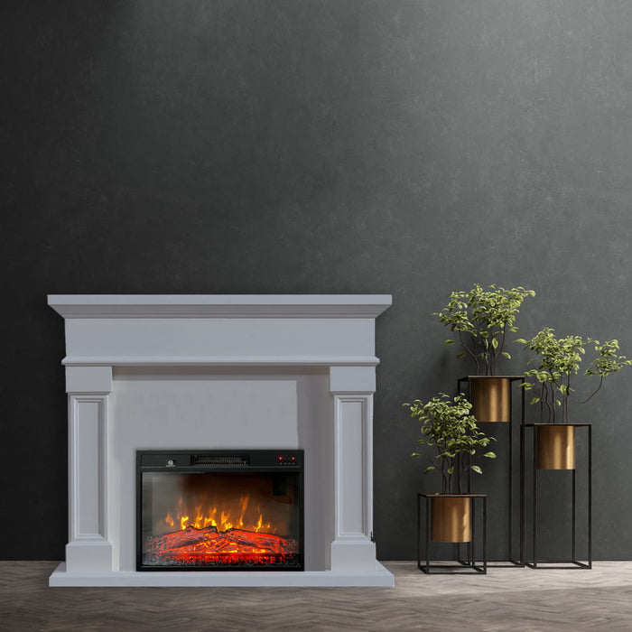 Semineu electric 3D Marisa alb, cu sunet, 3 culori, Wi-Fi cu APP internet, L120xH102cm