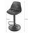 Scaun de bucatarie/bar, Artool, Hoga, rotativ, PP negru, picior metal argintiu, 38x40x81-102 cm