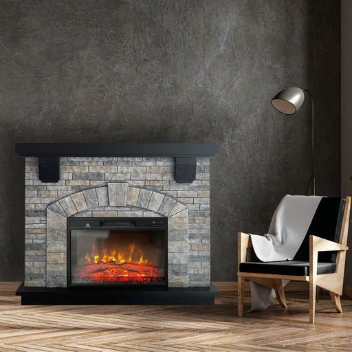 Semineu electric 3D GREYSTONE, cu sunet, 3 culori, Wi-Fi cu APP internet, L115xH102cm