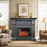 Semineu electric decorativ MONTENEGRO gri, cu incalzire, sunet, 3 culori, cu APP internet, L127xH107cm